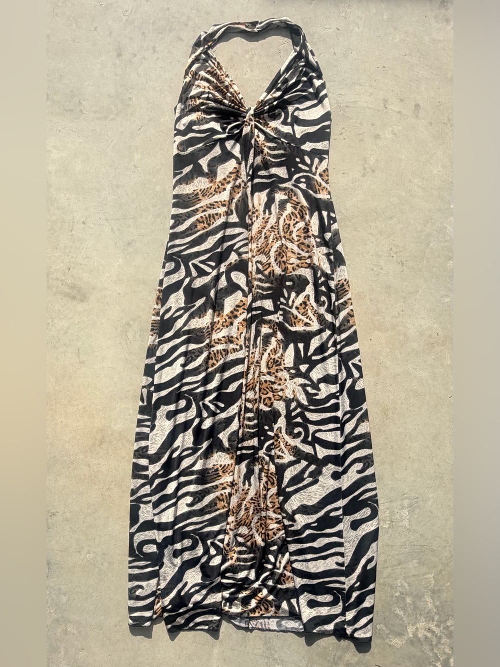 Time And A Half - Animal Print Halter Maxi - XLG